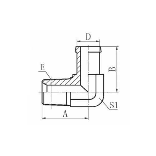 BSPT MALE 90 DEG ELBOW SEPARATE CLAMP REQUIRED