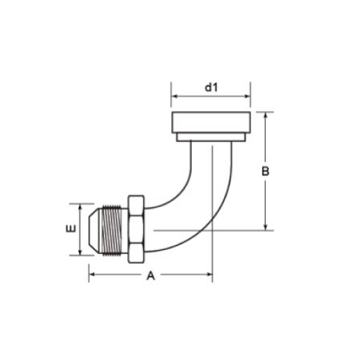 CODE 61 FLANGE x JIC MALE 90° ADAPTOR