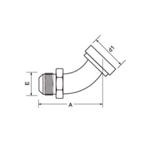 CODE 62 FLANGE x JIC MALE 45° ADAPTOR