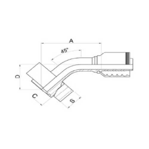 TAPERED FLANGE 45 DEG