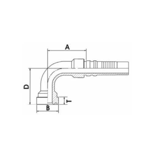 CAT SAE C62 90° HOSE