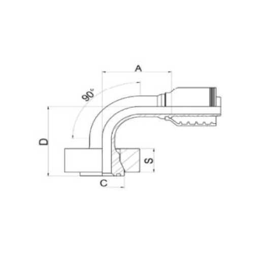 TAPERED FLANGE 90 DEG