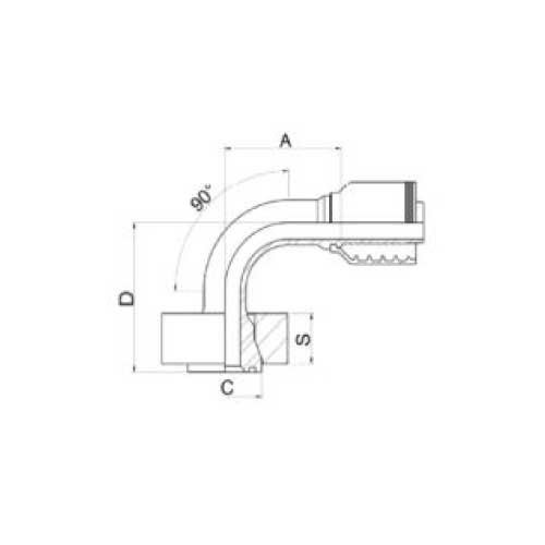 TAPERED FLANGE 90 DEG