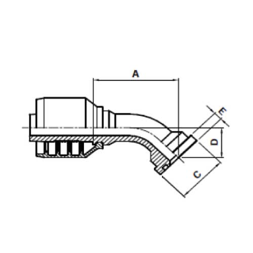 LETOURNEAU 45 DEG FLANGE ( 5000 PSI )