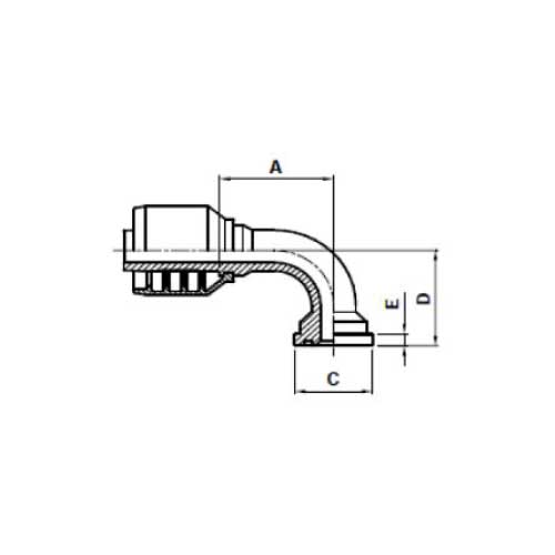 LETOURNEAU 90 DEG FLANGE ( 5000 PSI )