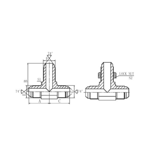 JIC MALE x JIC MALE x JIC MALE BULKHEAD