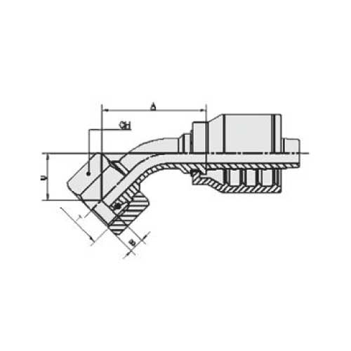 DKL FEM 45 DEG HOSE