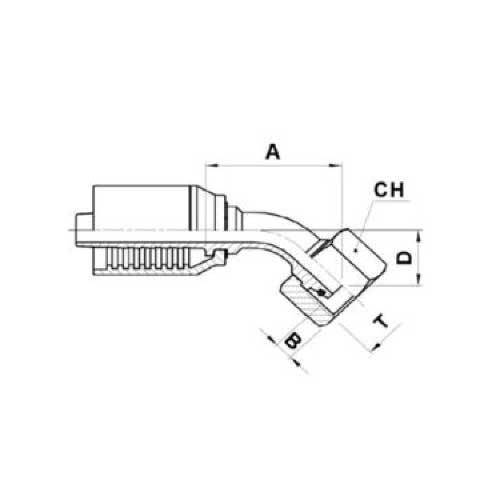 DKL FEM 45 DEG HOSE