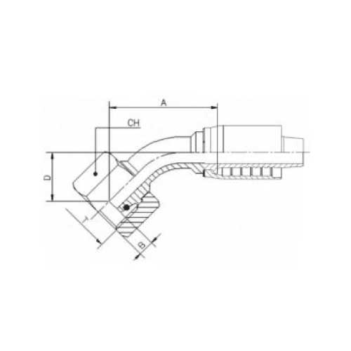 DKS FEM 45 DEG HOSE