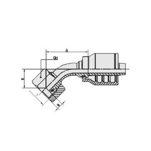 DKS FEM 45 DEG HOSE