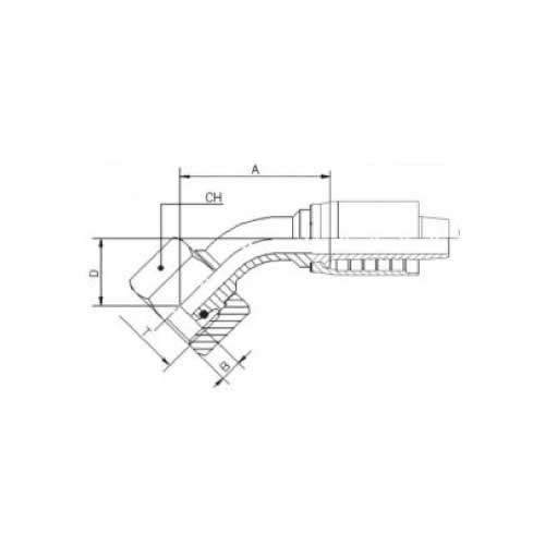 DKS FEM 45 DEG HOSE