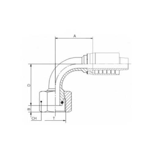 DKS FEM 90 DEG HOSE