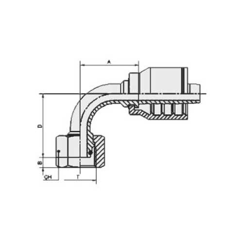 DKS FEM 90 DEG HOSE