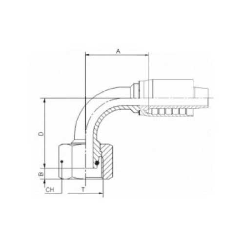 DKS FEM 90 DEG HOSE