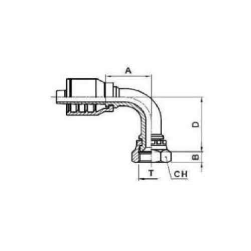JIS BSPP FEM HOSE 90 DEG