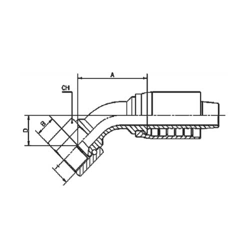 JIC FEMALE 45 DEG ELBOW