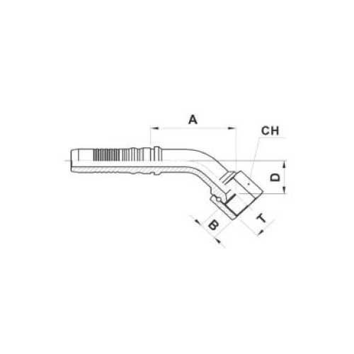 JIC FEM 45 DEG HOSE