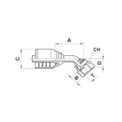 JIC FEM 45 DEG HOSE