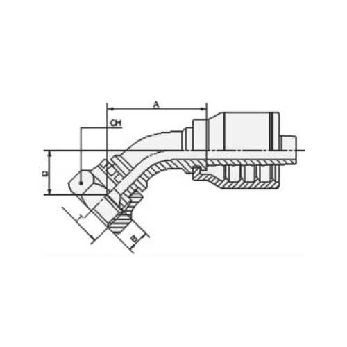 JIC FEM 45 DEG HOSE