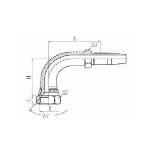 JIC FEM 90 DEG HOSE