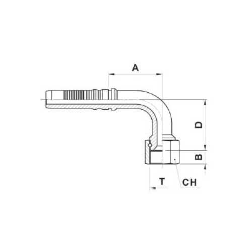 JIC FEM 90 DEG HOSE
