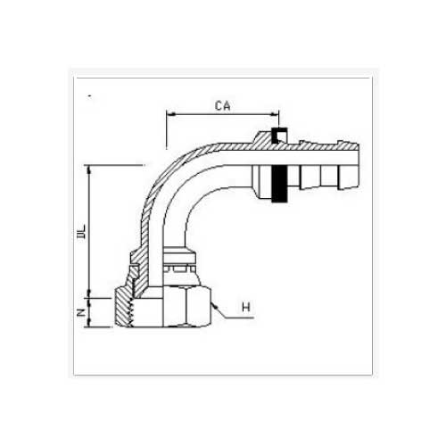 JIC FEM 90 DEG HOSE