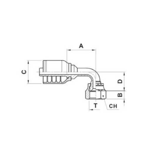 JIC FEM 90 DEG HOSE