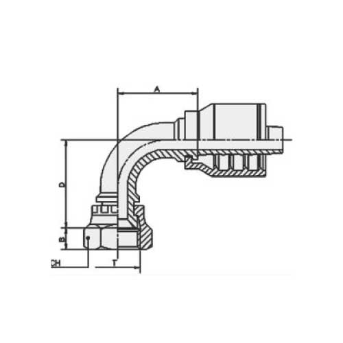 JIC FEMALE 90 DEG ELBOW IMPERIAL HEX