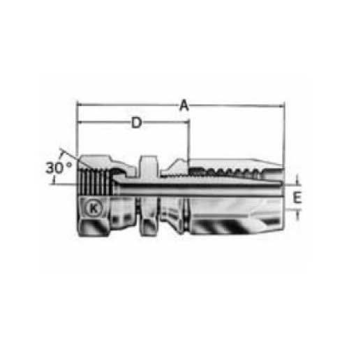JIS METRIC FEMALE STRAIGHT - 60 DEG SEAT (FERRULE ORDERED SEPARATELY)