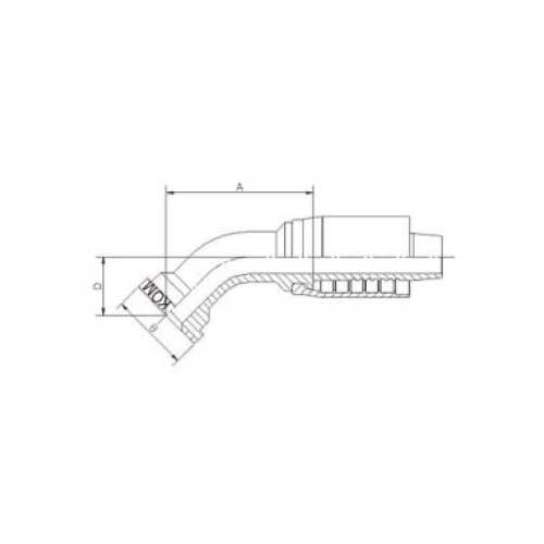 KOMATSU STANDARD PRESSURE (210 BAR) 45 DEG ELBOW FLANGE
