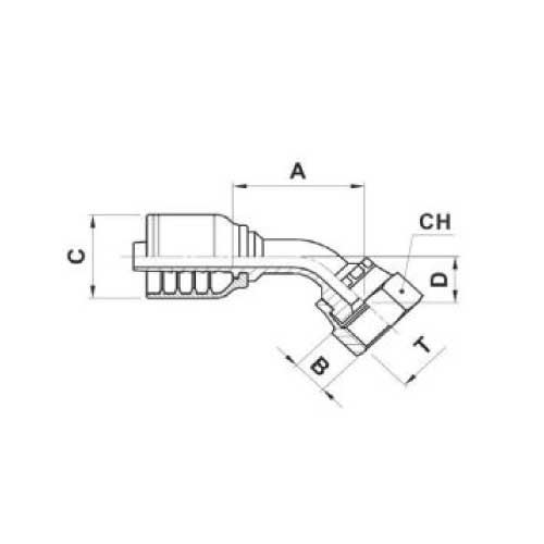 ORFS FEM 45 DEG HOSE