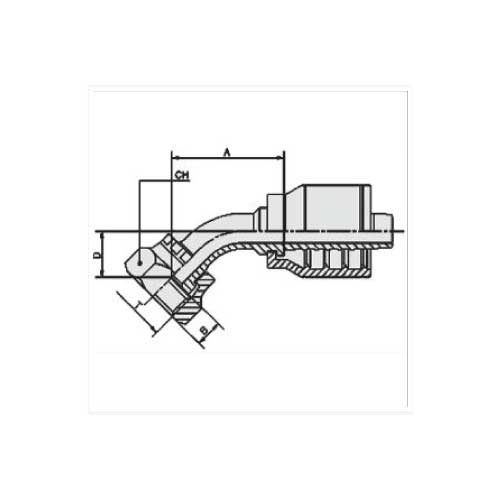O-RING FACE SEAL FEMALE 45 DEG ELBOW
