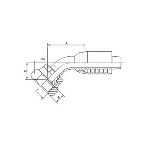 O-RING FACE SEAL FEMALE 45 DEG ELBOW