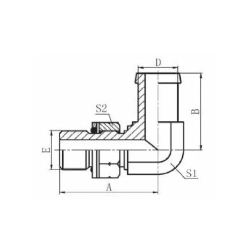 TAIL 90 DEG UN O X LP HOSE
